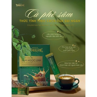 Cà Phê Sâm Ngọc Linh Tumorong (Hộp 20 gói - Hòa tan) - Giúp giảm stress, tỉnh táo và tập trung hiệu quả | Chính hãng