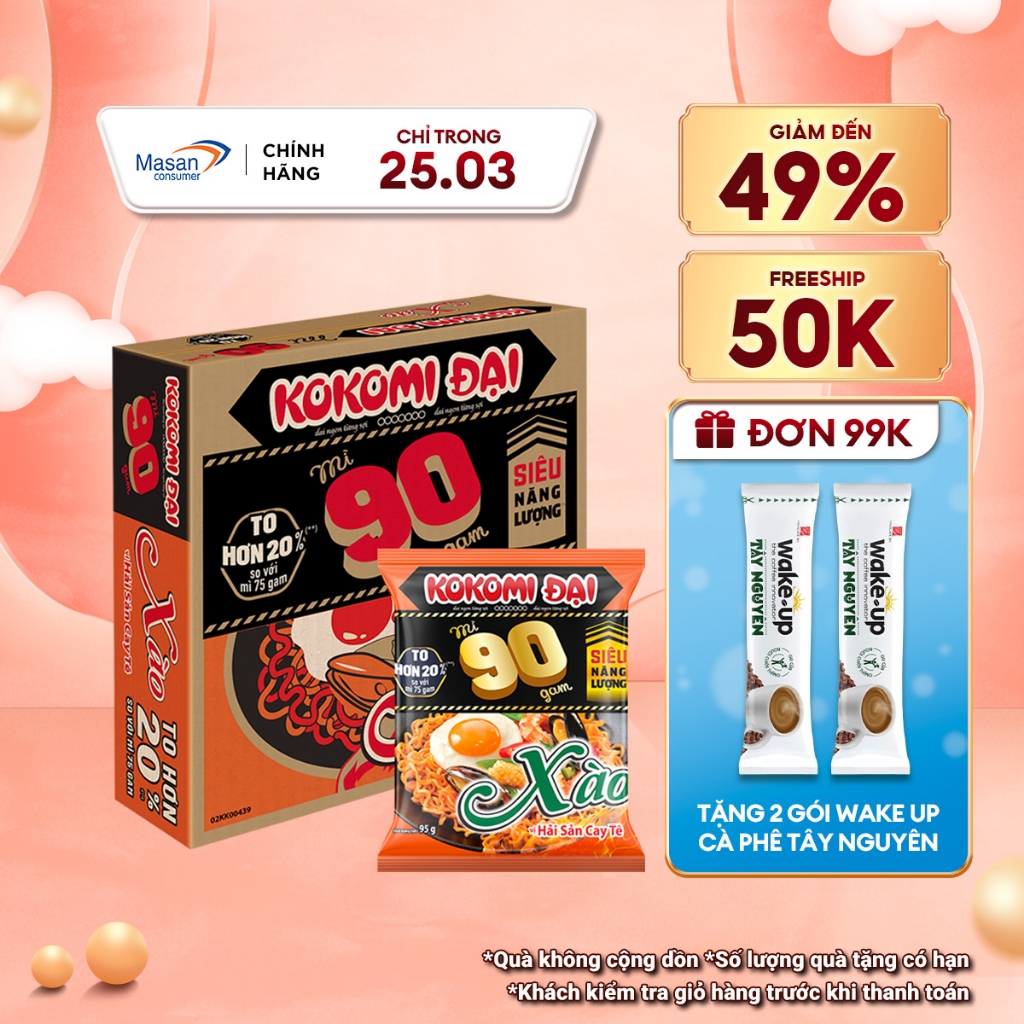 [Chọn vị] Mì Kokomi Đại 90 Gói - Thùng 30 Gói x 90g