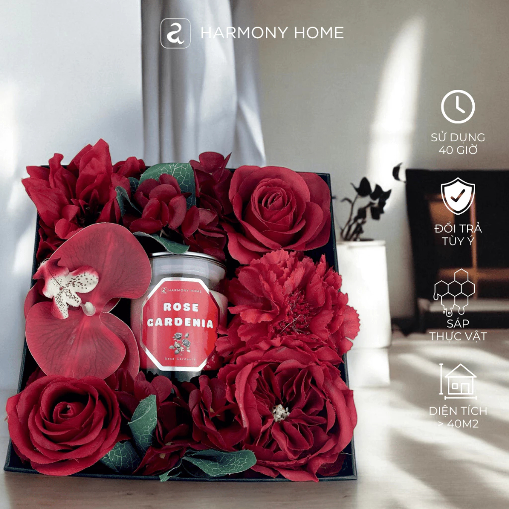 Set Nến Thơm Quà Tặng Rose Gardenia A Harmony Home – Hương Hoa Hồng Thanh Lịch, Lãng Mạn
