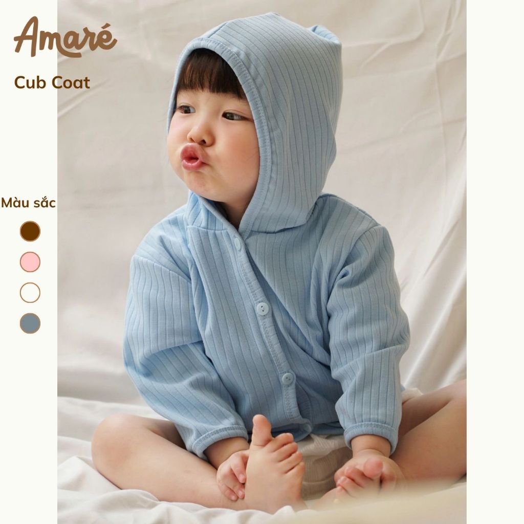 Áo cardigan có mũ chống nắng và gió cho bé trai bé gái (6M-3Y) CUB COAT Amare Tăng 1 Size