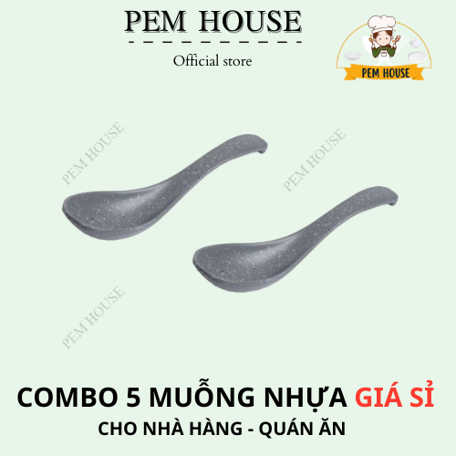 Combo 5 Muổng Cơm Nhựa Melamine Cao Cấp -MNo025NX