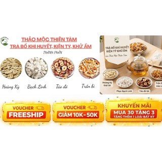 Trà Bổ Khí Huyết, Kiện Tỳ, Khử Ẩm Mua 30 Gói Tặng 3 Gói Và Tặng Thêm 1 Gói Trà Bất Kỳ - Thảo Mộc Thiện Tâm