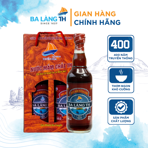 Xách Nước Mắm Chắt Sành Ba Làng TH 500ml 2 Chai