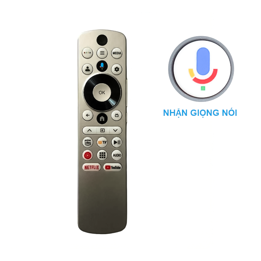 Remote Dùng Cho TV AQUA HTR-U33G Điều Khiển Tivi Nhận Giọng Nói Android Smart AQT55S80EUX AQT50K800U