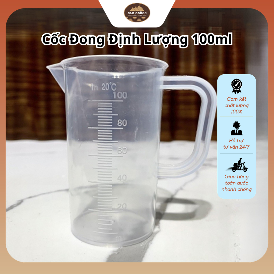 Cốc Đong Định Lượng 100ml, Ca Lượng 100ml, Ca Chia Vạch Nhỏ Dùng Cho Pha Chế Đồ Uống - C&C Coffee