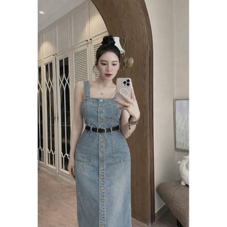 VÁY JEANS MÀI 2DÂY MIDI KÈM ĐAI MINI SIU XINH MÃ26