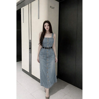 VÁY JEANS MÀI 2DÂY MIDI KÈM ĐAI MINI SIU XINH MÃ26