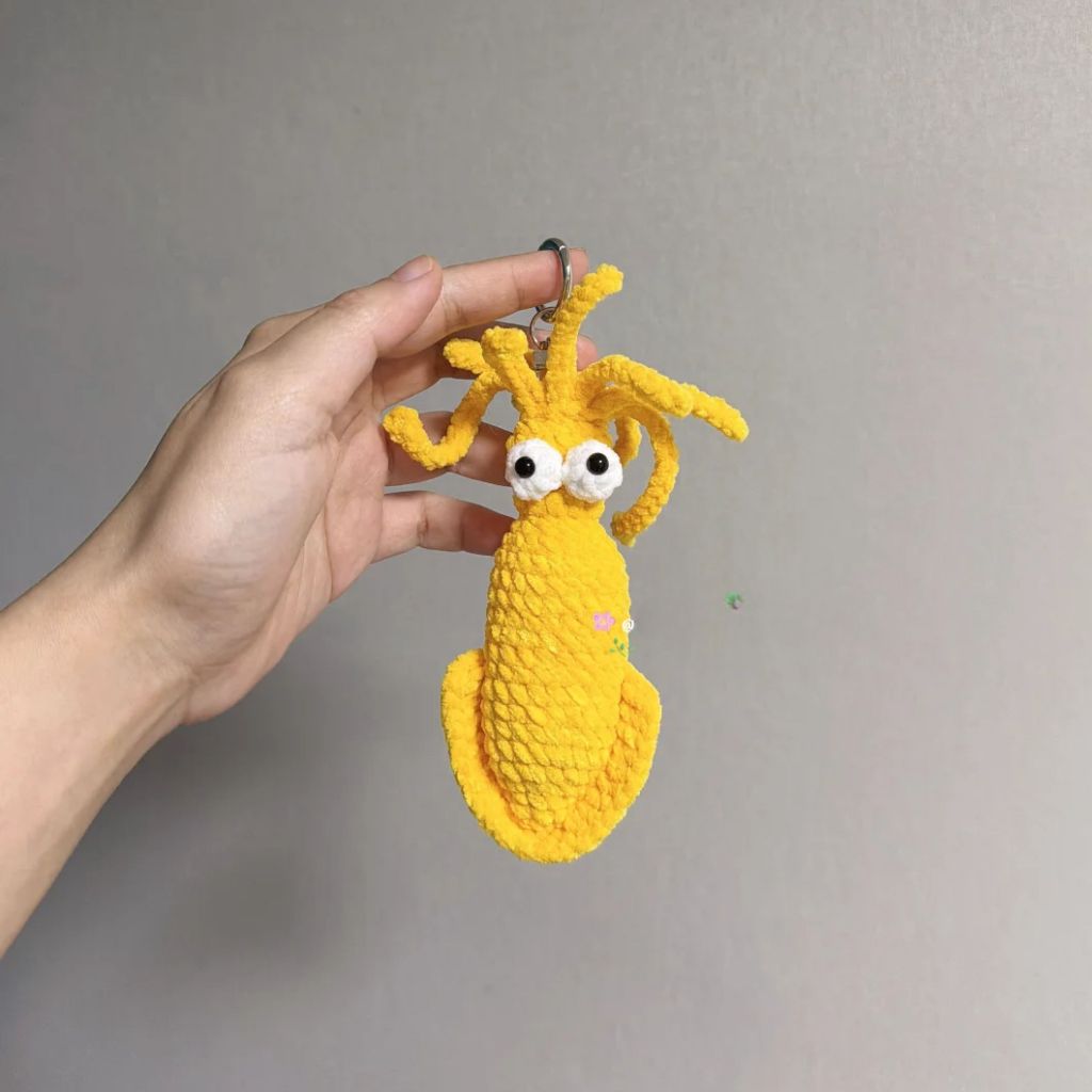 Móc Khóa Con Mực Bằng Len - Phụ Kiện Treo Túi Xách Balo Đáng Yêu Quà Tặng Thủ Công Đáng Yêu