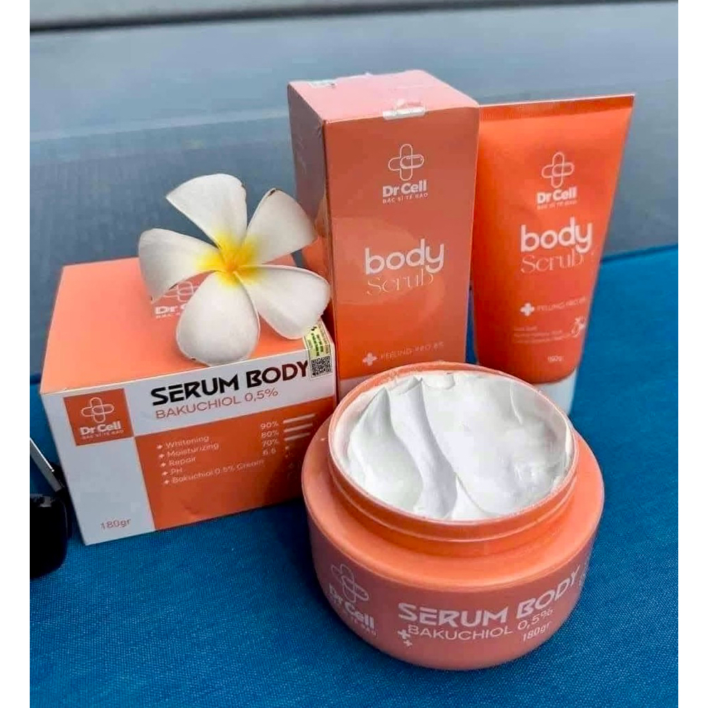 Body BAKUCHIOI DR CELL tặng kèm tẩy tế bào chết DR CELL dưỡng trắng da body chất kem mềm mịn thấm nh