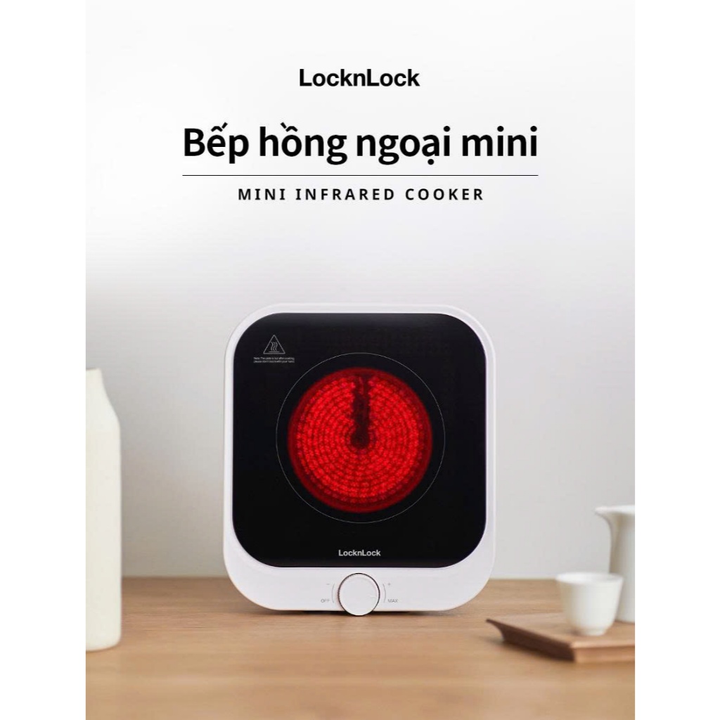 Bếp hồng ngoại mini LocknLock EJI136IVY Mini infrared cooperate 1300W – Hàng chính hãng