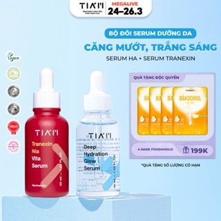Bộ Đôi Serum Cấp Ẩm Sâu, Làm Sáng Da Và Hỗ Trợ Mờ Thâm Nám Tia'm Tranexin Nia Vita & Deep Hydration Glow Serum 40ml