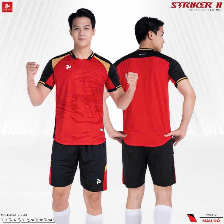 Quần Áo Bóng Đá Ko logo ĐỎ - Vải Mè J-CSM JP-STRIKER II – In Tên Số Theo Yêu Cầu BIBO SPORT