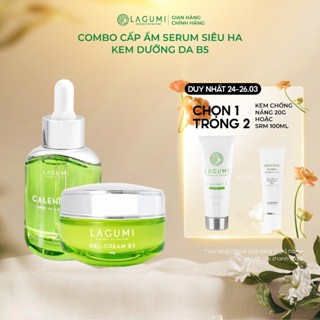 Bộ Kem dưỡng ẩm & làm sáng cho mẹ bầu, sau sinh LAGUMI Calendula B5 30gr và Serum LAGUMI Super HA 30ml
