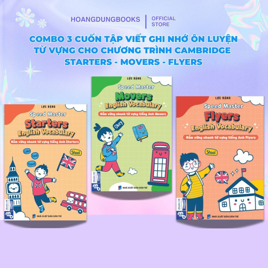 Sách Tiếng Anh - Combo 3 Cuốn Words Review Starter – Movers – Flyers | Tập Viết Ôn Luyện Từ Vựng