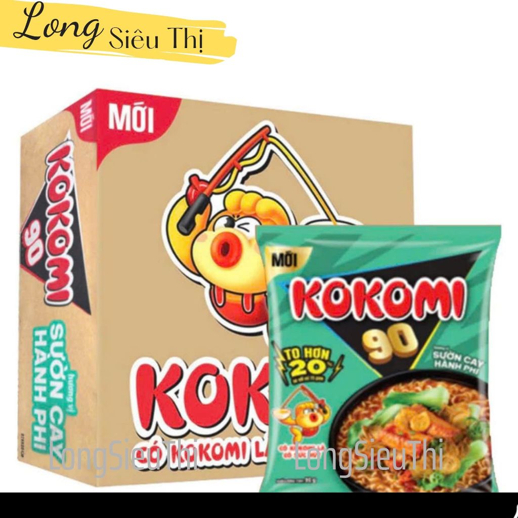 60 Gói x 90G Mì Kokomi Đại 90 Sườn Cay Hành Phi.