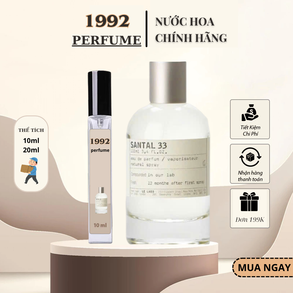 Chiết 10ml Nước hoa Lelabo Santal 33 - 13 Mùi Gỗ Ấm Áp, Chai Nước Hoa Biểu Tượng Của Lelabo 1992 PER