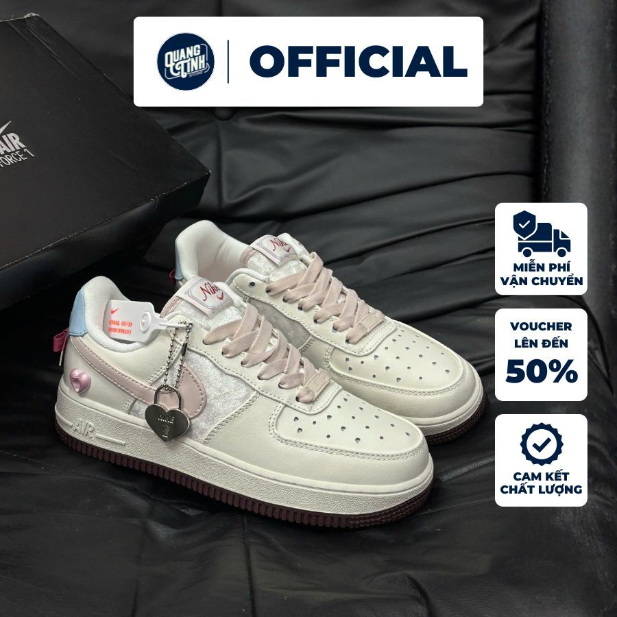 Giày Sneaker AF1 Valentine's Day Special Edition Trái Tim Hồng Xanh Cho Nữ Full Size 36 - 40