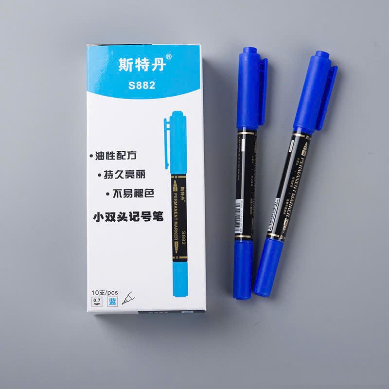 (Combo 5 chiếc) Bút lông dầu dạ kim PM-04 hai đầu nét nhỏ 0.4mm và 1mm
