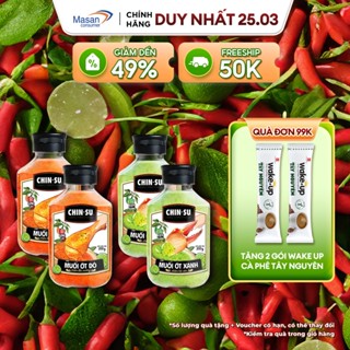 [LS] Combo 4 chai xốt muối ớt CHIN-SU ( 2 xanh + 2 đỏ) chai x 200gram