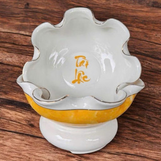Bát Minh Đường Tụ Thuỷ - Bát Sen Thả Hoa Tắm Phật Chất Liệu Gốm Sứ Tráng Men - Đồ Thờ Cát Tường