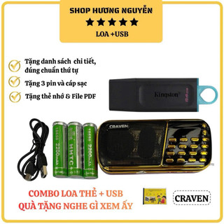 Combo loa craven + USB tặng kèm thẻ nhớ dành cho các bé học Tiếng Anh