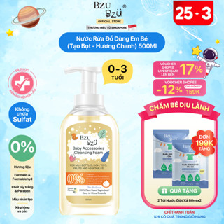 Nước Rửa Bình Sữa Và Đồ Dùng Em Bé Tạo Bọt BZU BZU Thực Vật Chai 500ml