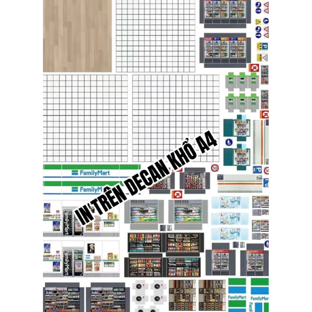 decan bóng familymart khổ A4 dán đc