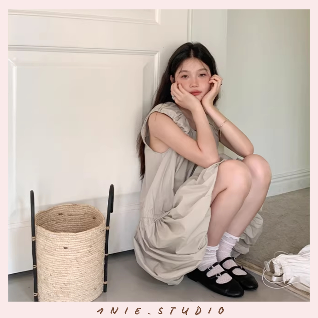 𝟏𝐍𝐈𝐄.𝐒𝐓𝐔𝐃𝐈𝐎 | Đầm Dáng Bí BalletCore Sát Nách – Váy Phồng Chữ A 100% Cotton Sang Trọng Trẻ Trung, Đầm Thanh Lịch Mùa Hè | BigBuy360 - bigbuy360.vn