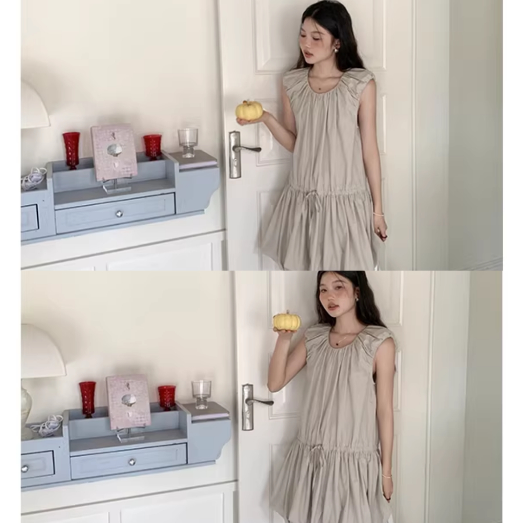 𝟏𝐍𝐈𝐄.𝐒𝐓𝐔𝐃𝐈𝐎 | Đầm Dáng Bí BalletCore Sát Nách – Váy Phồng Chữ A 100% Cotton Sang Trọng Trẻ Trung, Đầm Thanh Lịch Mùa Hè | BigBuy360 - bigbuy360.vn