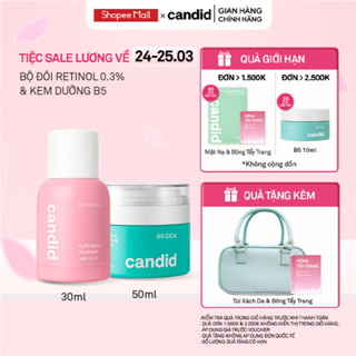 Bộ Đôi Hỗ Trợ Cải Thiện Và Phục Hồi Làn Da Candid Retinol 0.3 % 30ml & Kem Dưỡng B5 Cica 50ml