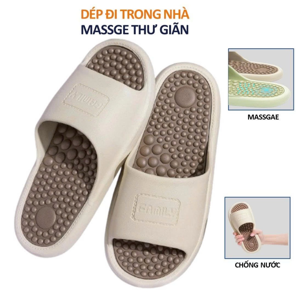 Dép Quai Ngang Nam Nữ Massage Chân Chống Trượt, Dép Đi Trong Nhà Nhà Tắm Êm Nhẹ DP03