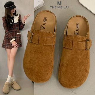 [CÓ SẴN -HCM] Dép bít mũi Briken LOẠI 1 đế cao 4cm nam nữ da đế mềm mũi tròn đơn giản