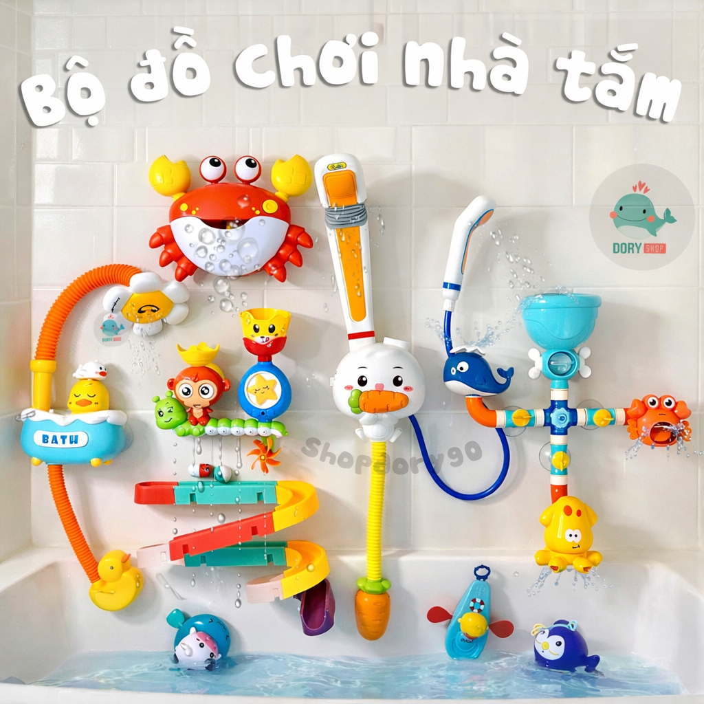 Tổng hợp đồ chơi nhà tắm cho bé, đồ chơi phun nước trong phòng tắm