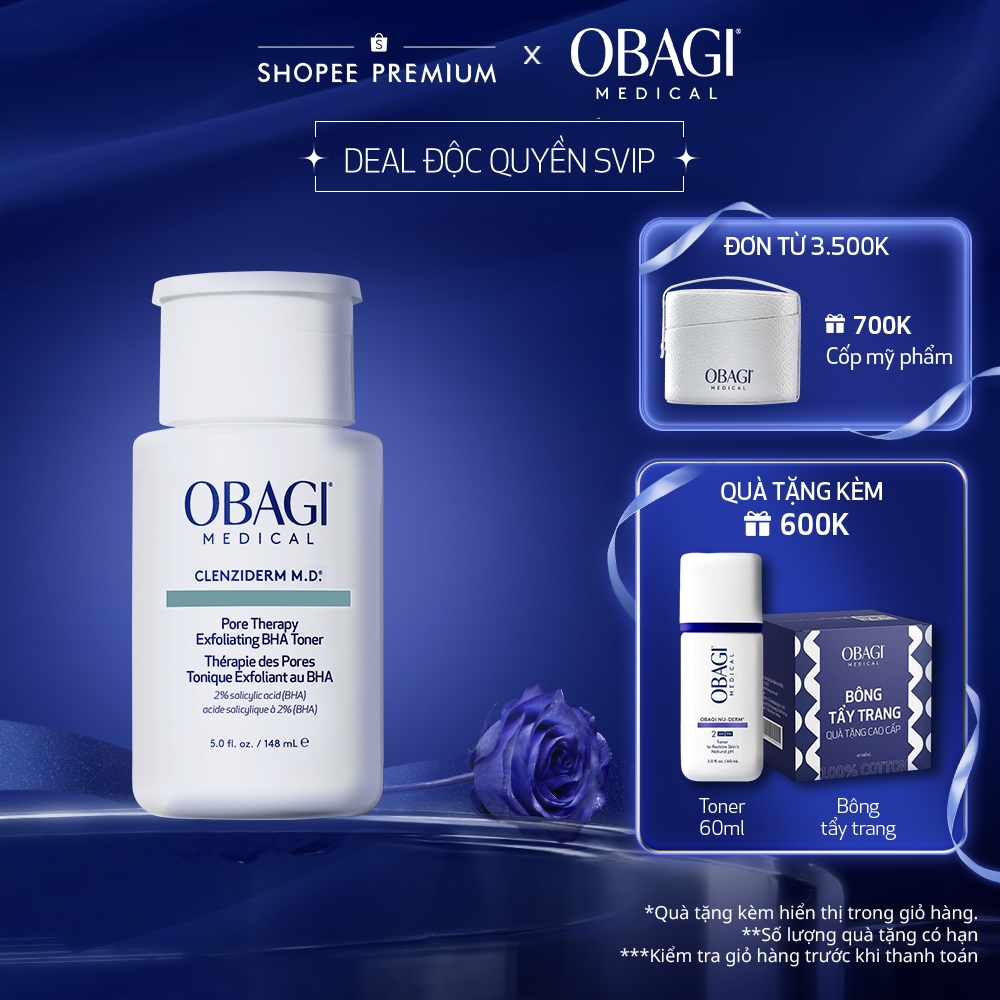 [Deal Độc Quyền SVIP][PHIÊN BẢN MỚI] Toner BHA giảm mụn Obagi Medical Clenziderm M.D. Pore Therapy E
