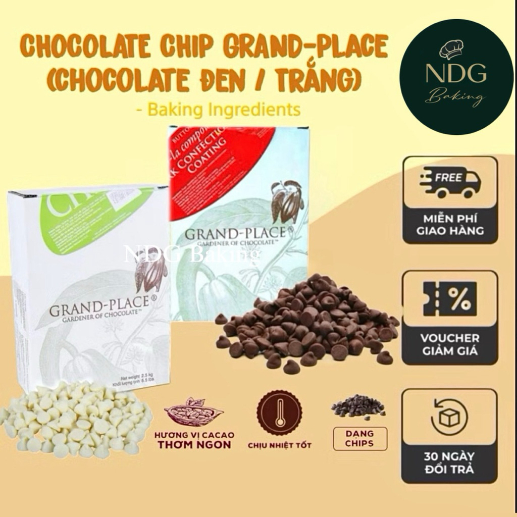 Chocolate chips Grand-Place - Socola chips đen, socola chips trắng Grand-Place