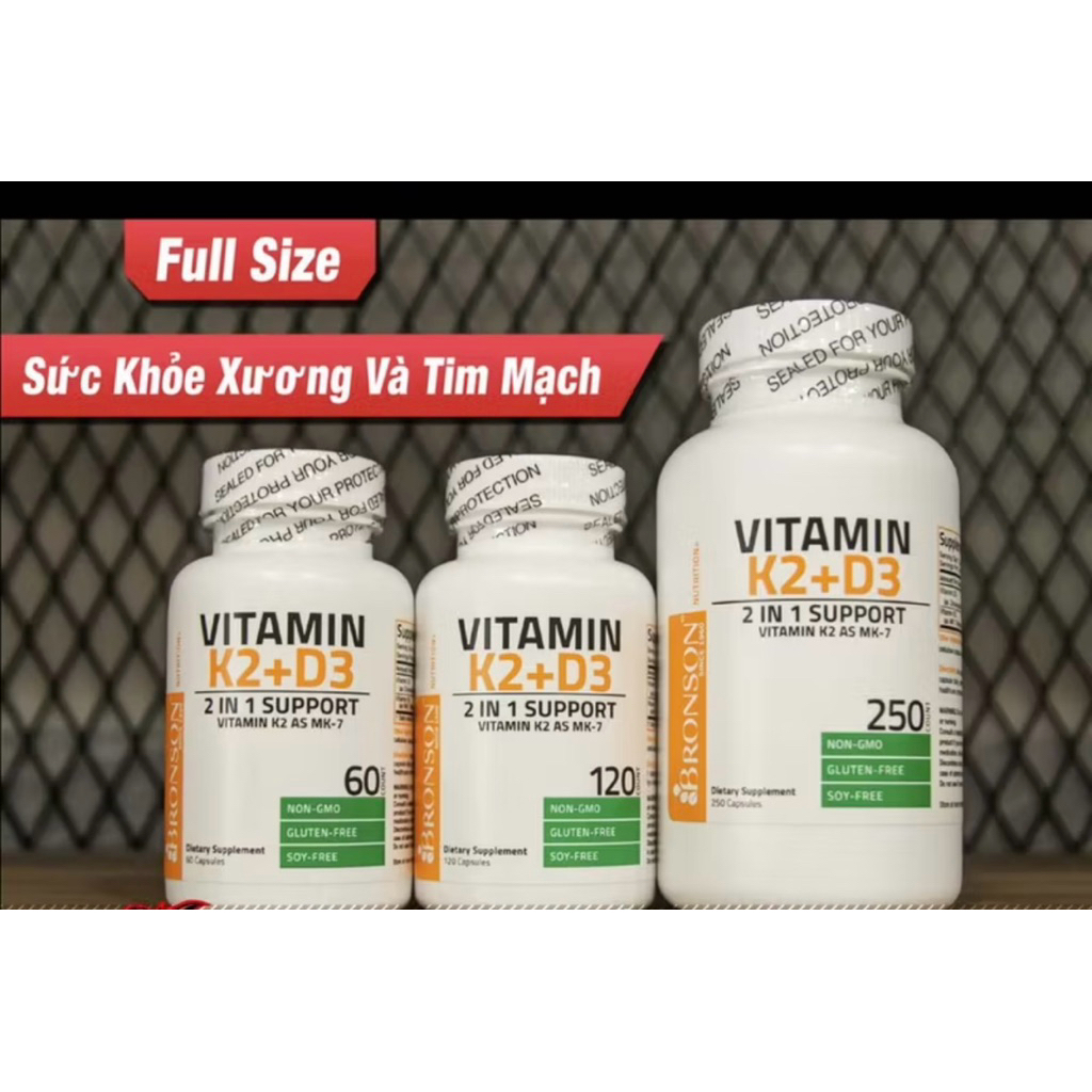 VITAMIN D3 K2 MK7 BRONSON HỖ TRỢ GIÚP XƯƠNG CHĂC KHỎE, TĂNG HÓC MÔN, ĐỀ KHÁNG, PHÁT TRIỀN 💪🏻