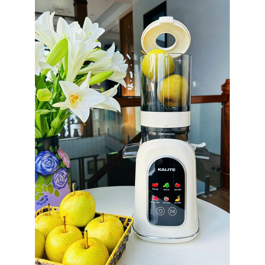 Máy ép chậm Kalite KSJ569 ép kiệt bã 99% không sinh nhiệt tích hợp làm kem, màn hình cảm ứng cao cấp