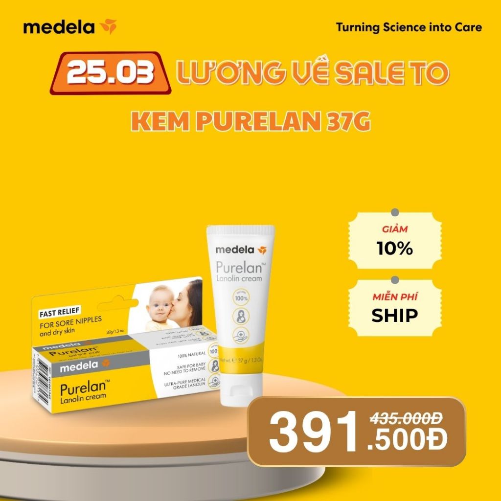 Kem Purelan™ Medela 37g - Kem bôi nứt cổ gà, khô da..