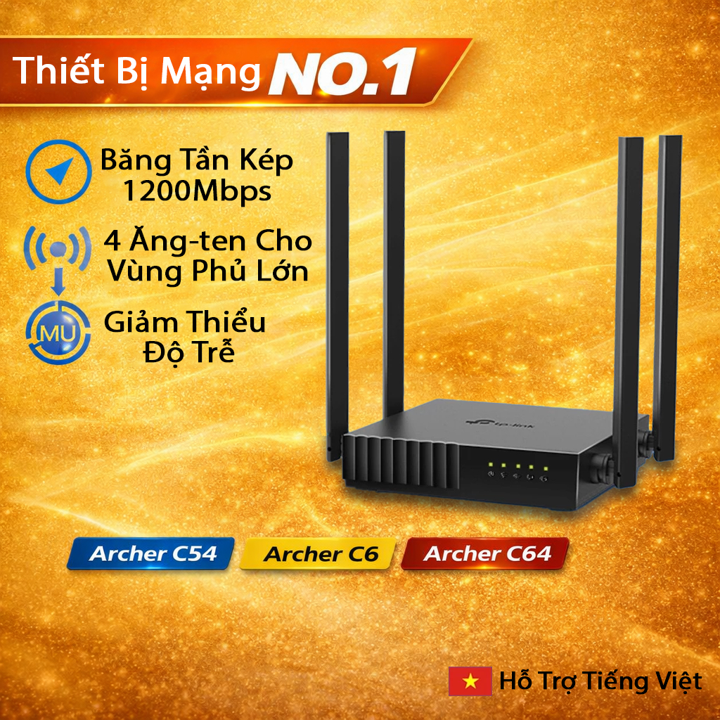Bộ Phát Wifi TP-Link Archer C54 / C6 (V5) / C64, Bộ Phát WiFi Tốc Độ Cao Băng Tần Kép Chuẩn AC Độ Tr