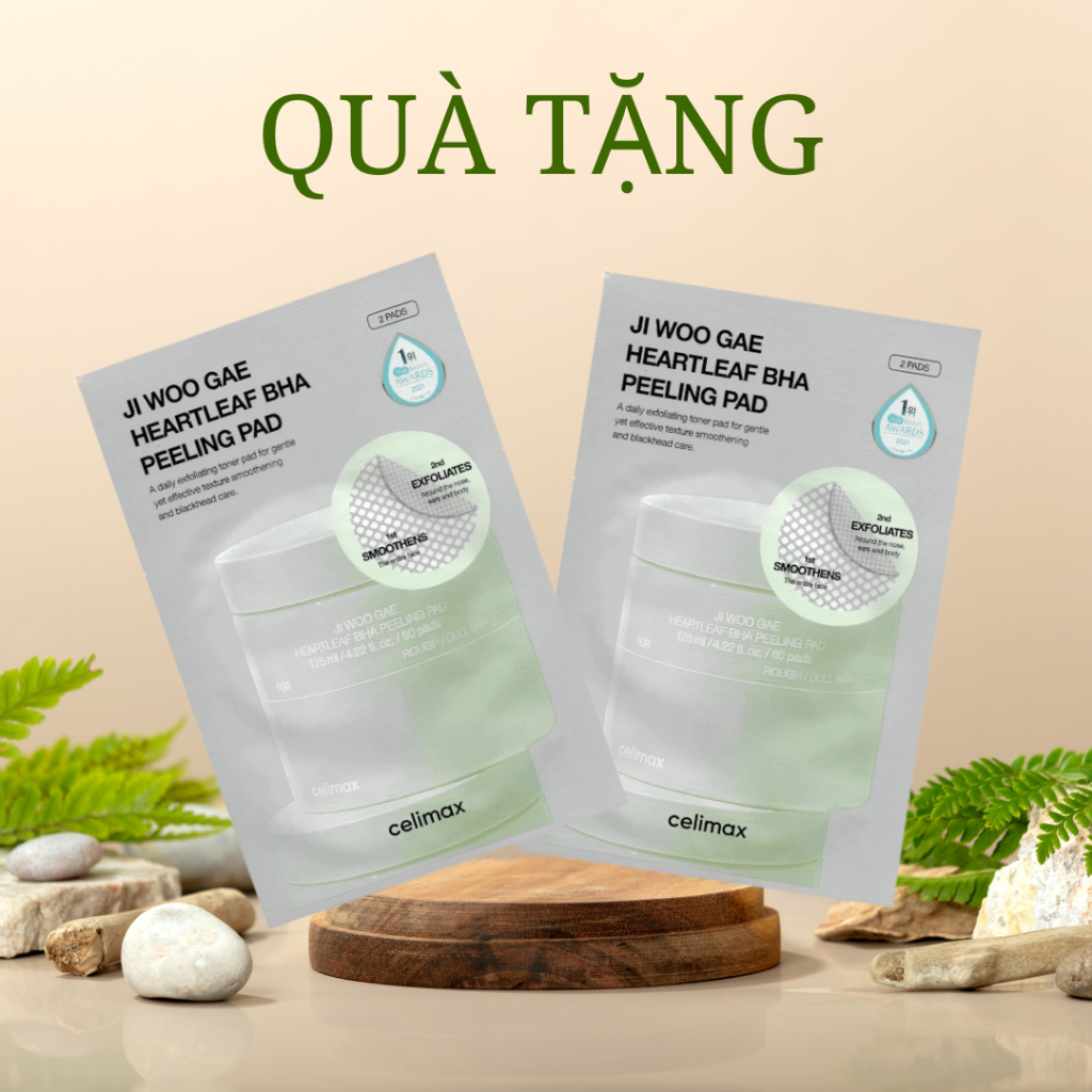 [QUÀ TẶNG] 4 MIẾNG Toner Pad Tẩy Tế Bào Chết Celimax Ji Woo Gae Heartleaf BHA Peeling Pad