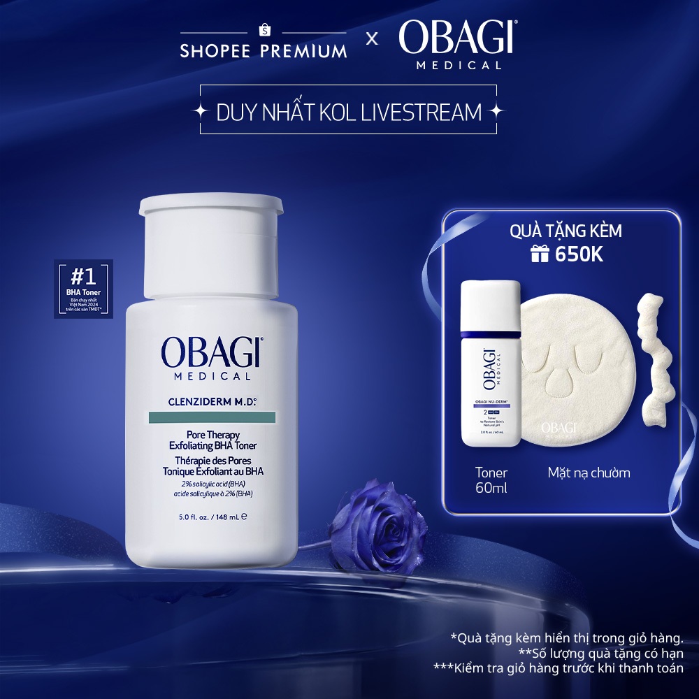 [Obagi - Lucie] [Phiên Bản Mới] Toner BHA giảm mụn Obagi Medical Clenziderm M.D. Pore Therapy Exfoli