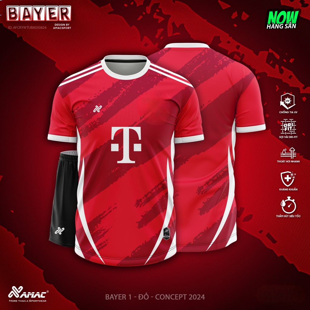 [Hỗ Trợ In Tên & Số] Bộ Quần Áo Đá Bóng CLB BAYERN MUNCHEN - Thoáng Mát, Thấm Hút Tốt | Thể thao AMA