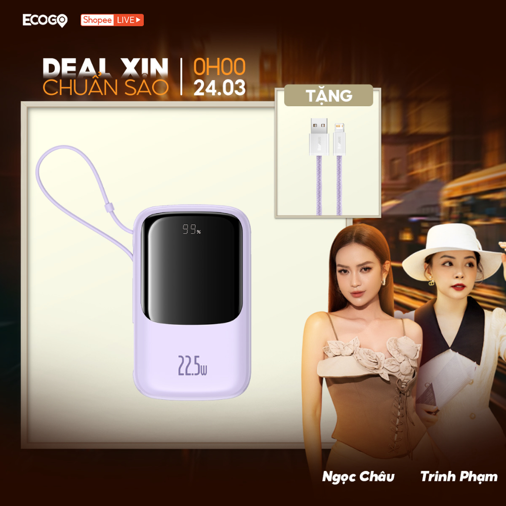 Sạc dự phòng Qpow2 & Qpow Pro Baseus 10000 mAh/20000mAh PD 22.5W 30W tiện dụng cho điện thoại TypeC & IP/USB-C