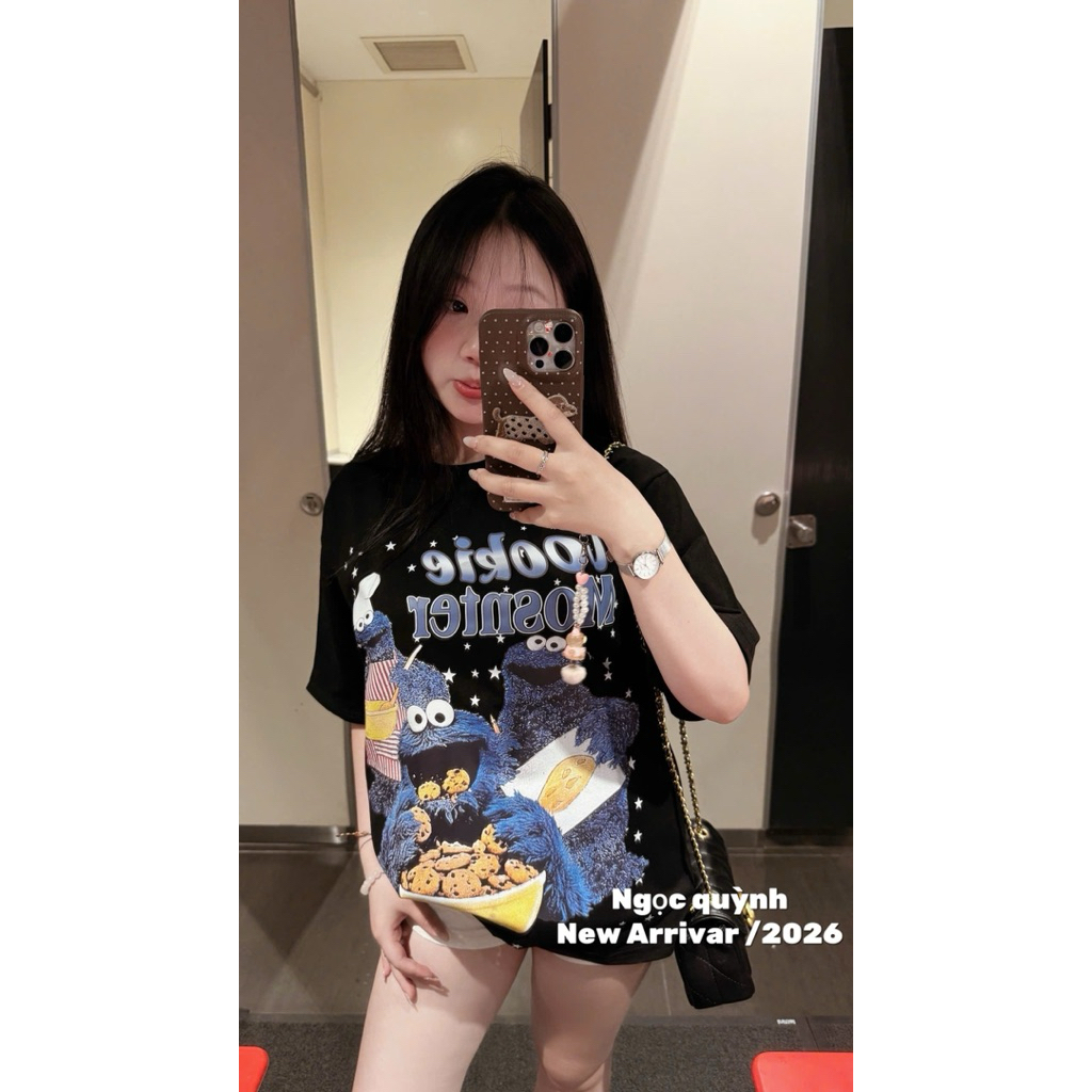 Áo Thun Form Rộng Cookie Monster Siêu Cute