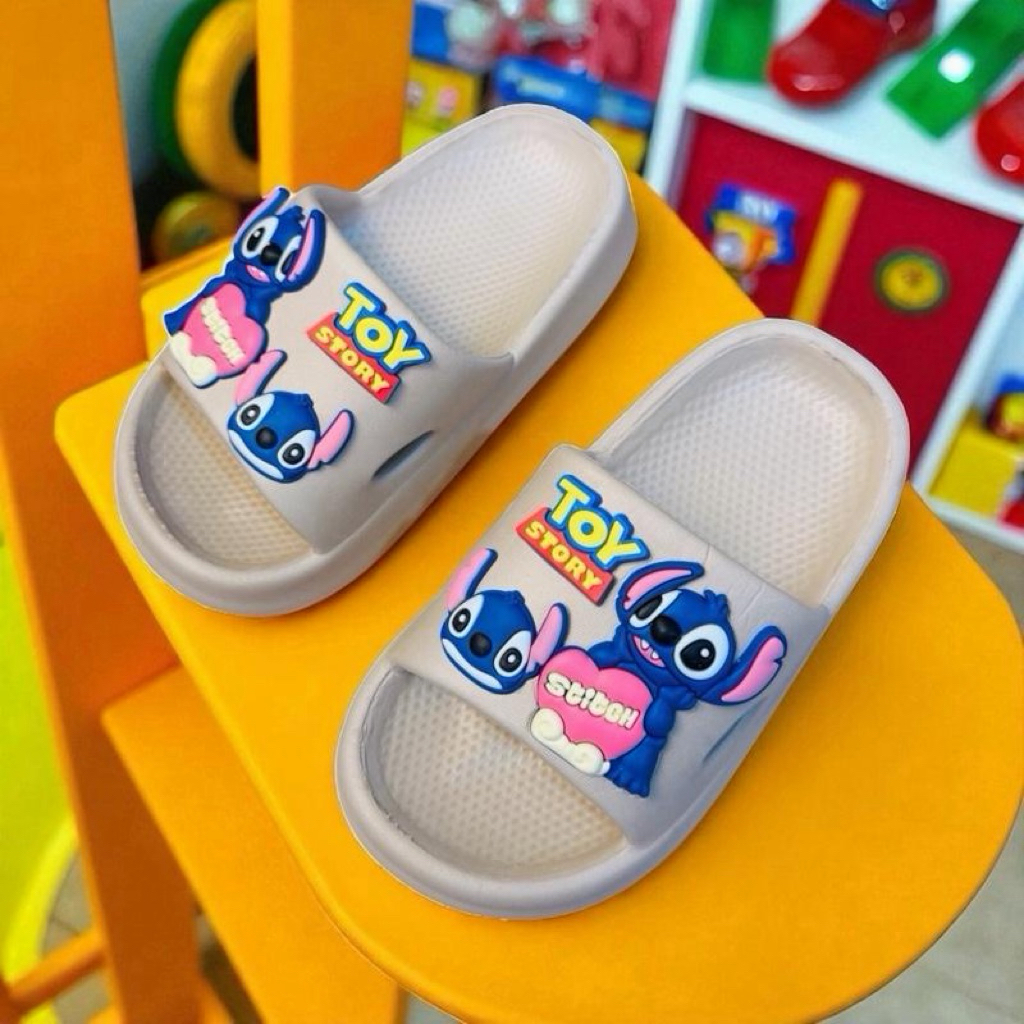 Dép Bánh Mì Cho Bé Trai Bé Gái Siêu Mềm Êm Chân Phù Hợp Tính Ứng Dụng Chống Trơn Hình gấu túi Cam