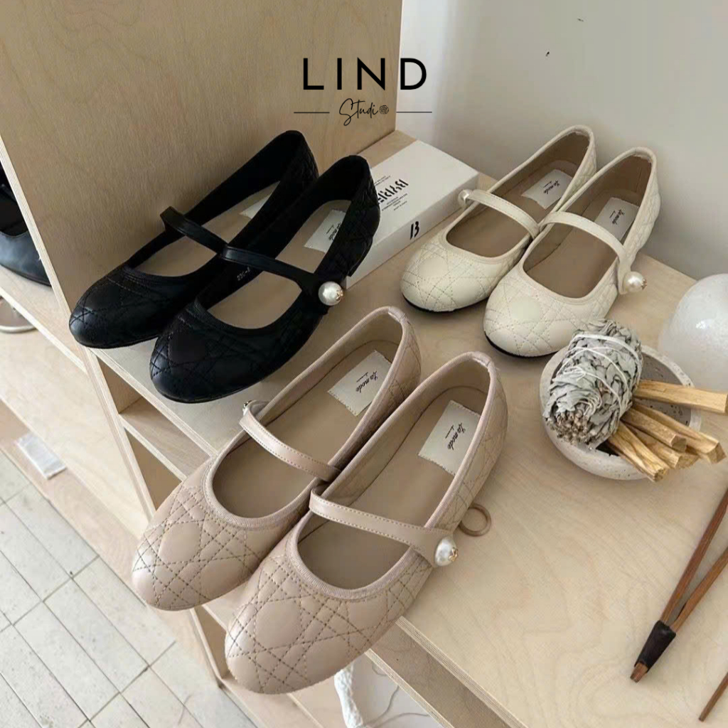 [Hàng sẵn - Form chuẩn] Giày Bệt Da Mềm Cúc Ngọc Lamode (23C-8) - G266 - LinD Shoes & Sandal