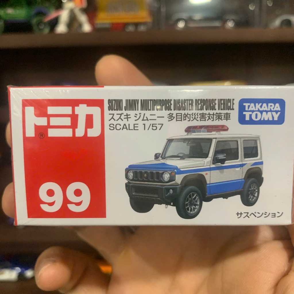tomica số 99 Suzuki Jimny Multipurpose Disaster Response Vehicle hàng new seal box đẹp. tomica xe mô