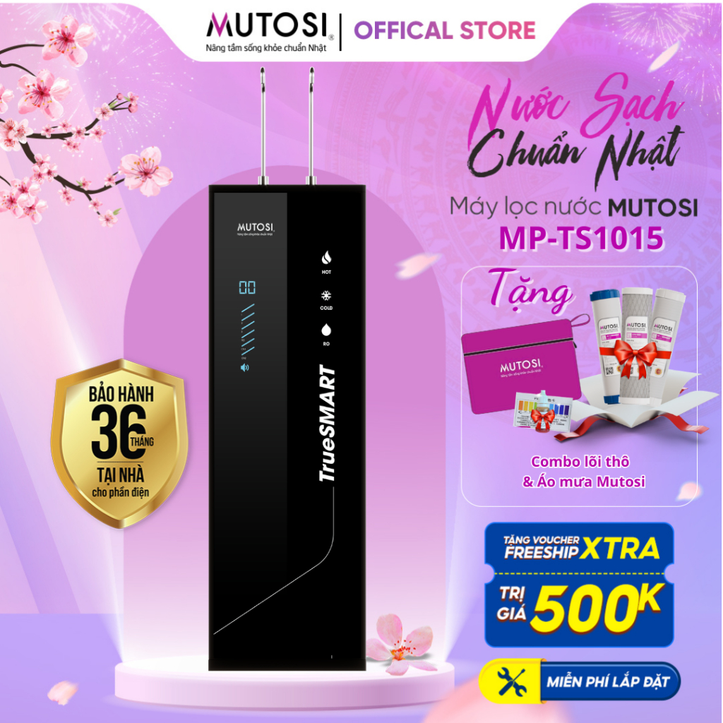 Máy Lọc Nước Mutosi TrueSmart MP-TS1015, 3 Chế Độ Nước Nóng Lạnh Nguội, 10 Cấp Lọc Mạnh Mẽ