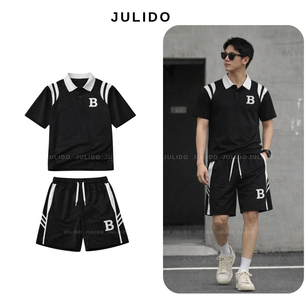 Bộ Quần Áo Thời Trang Nam JULIDO vân nổi hình chữ thập