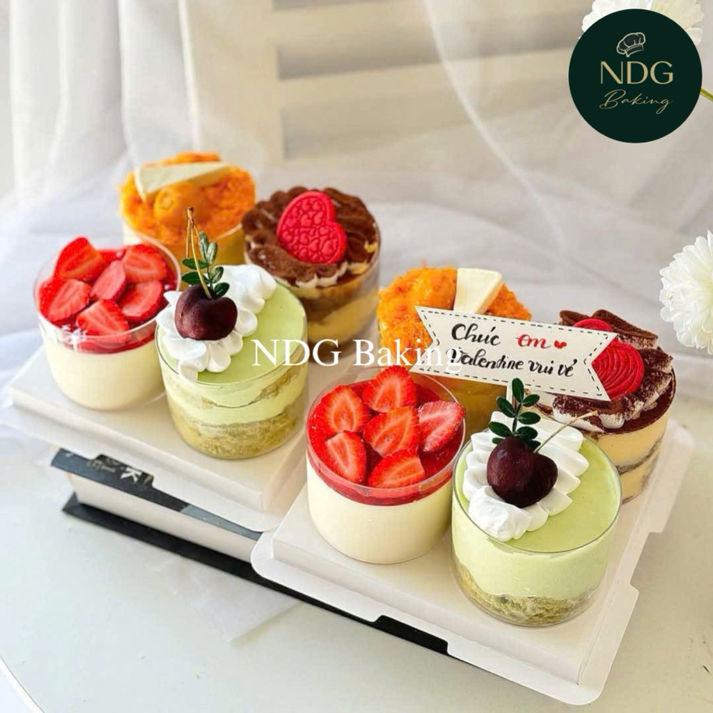 Set 10-50 Ly Mousse Tròn 200ml kèm nắp Đựng Bánh Tiramisu, Mousse, Panna cotta, Bánh Lạnh - GD2016